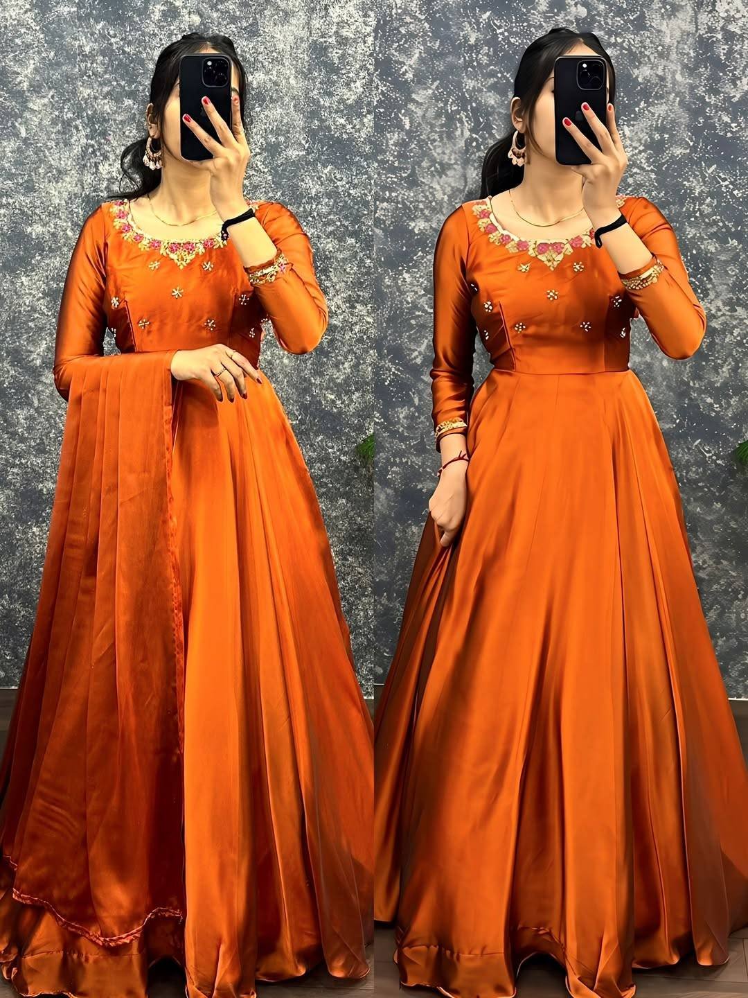 Trendy Beautiful Gown With Dupatta