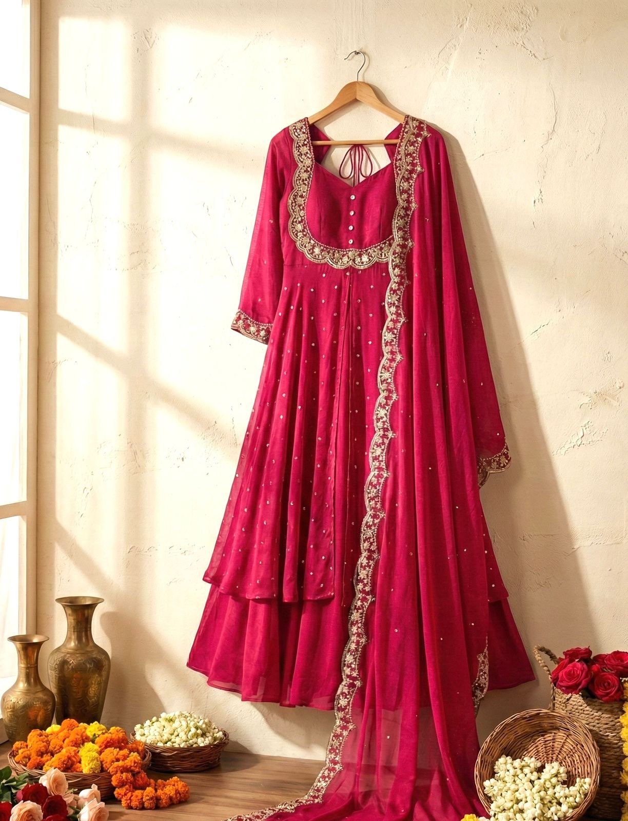 Most Trending Premium Cape Designer Gown │Skirt Cape top and Dupatta