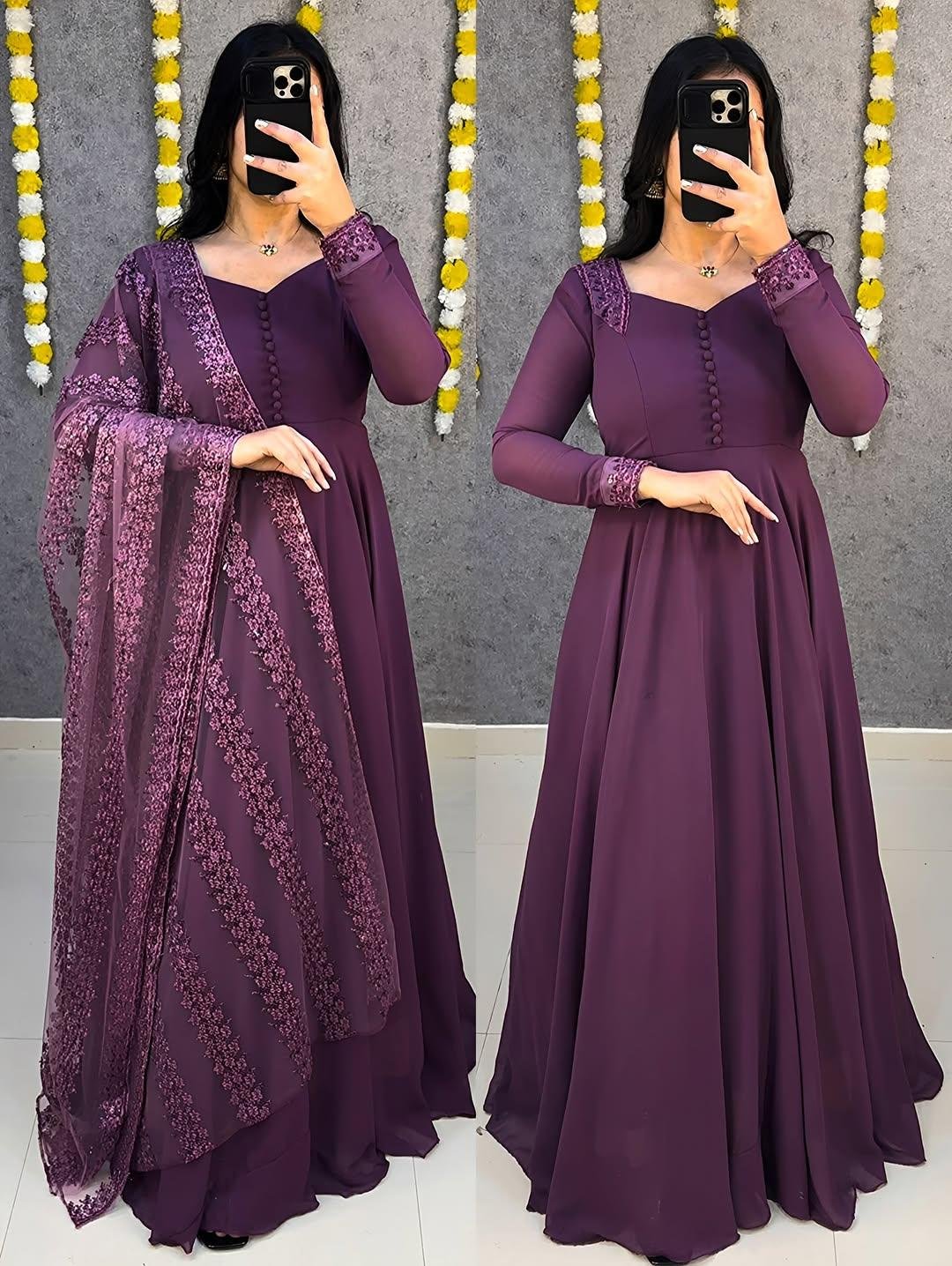 BEAUTIFUL GEORGETTE GOWN WITH ATTRACTIVE DUPATTA