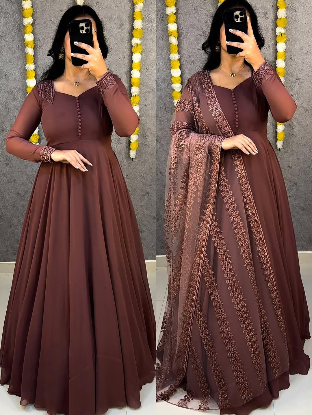 BEAUTIFUL GEORGETTE GOWN WITH ATTRACTIVE DUPATTA