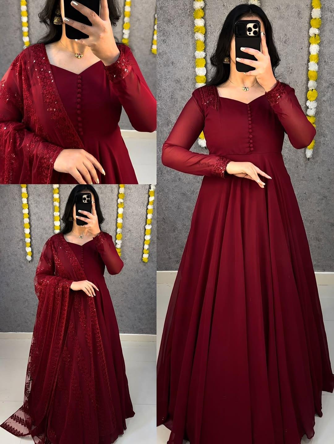 BEAUTIFUL GEORGETTE GOWN WITH ATTRACTIVE DUPATTA