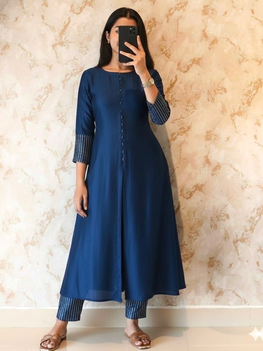 premium blooming vichitra silk with beautiful hand work