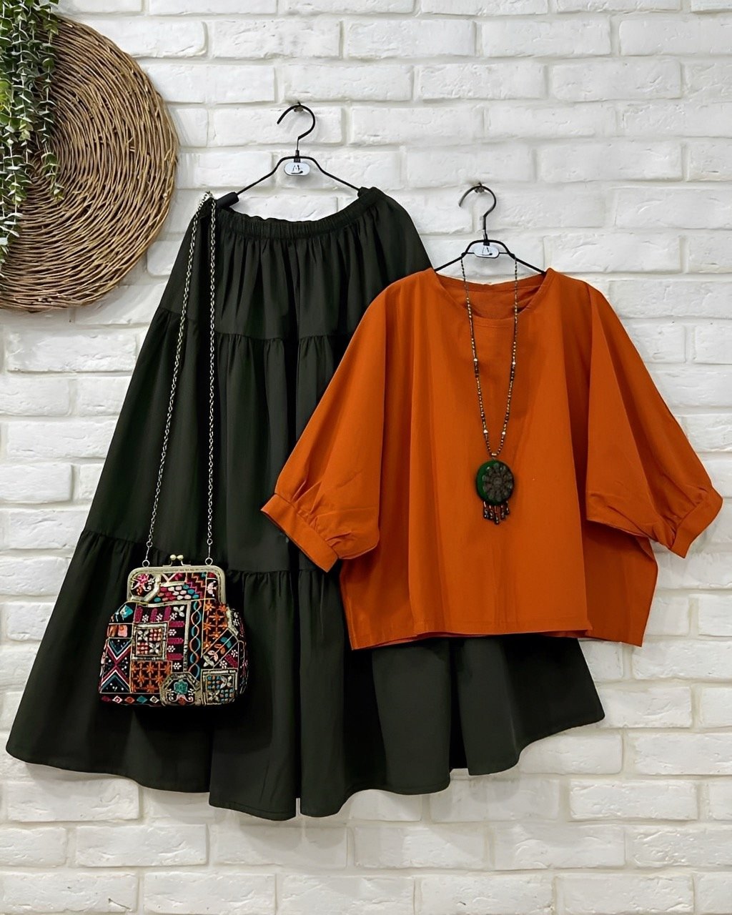 Flaired Casual Top with Skirt set - Comfortable with Lining