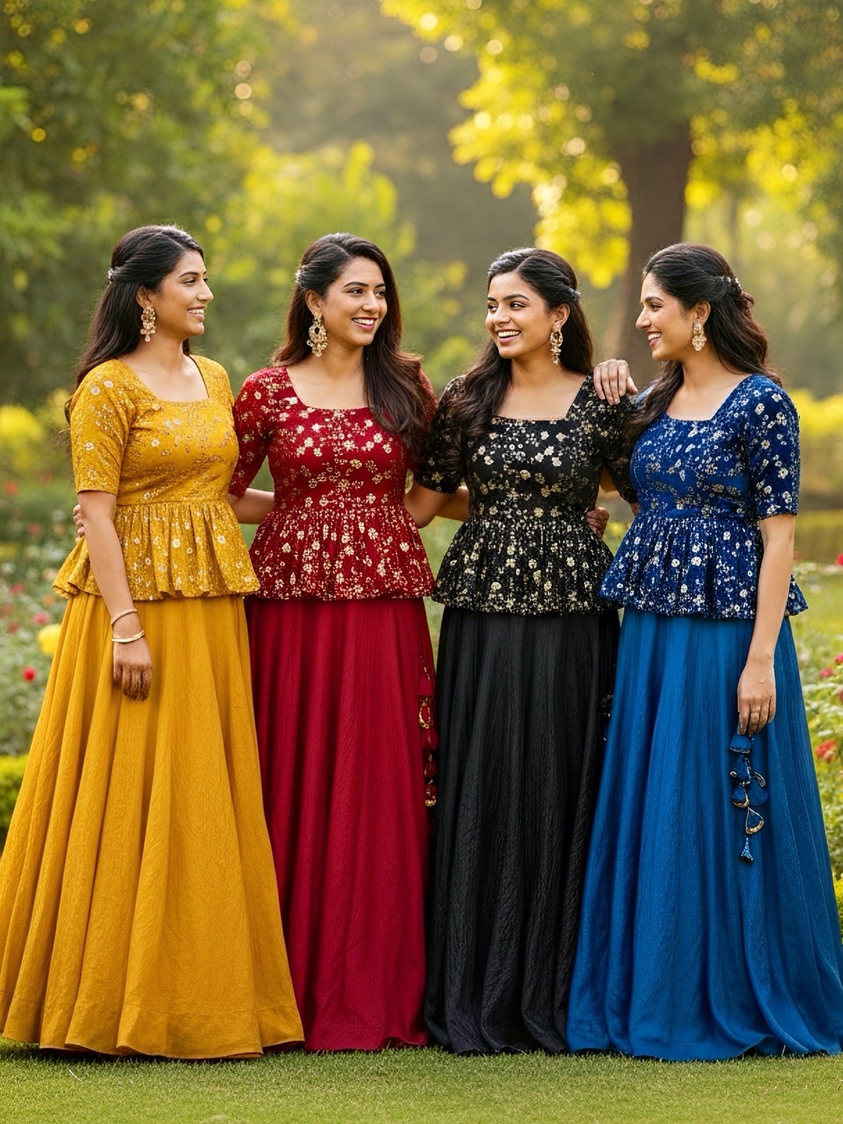 Modern Match Embroidered Crop top with Skirt - Perfect Pair Original Quality