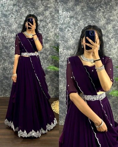 Pretty Fully Stiched Georgette Lehenhga Choli