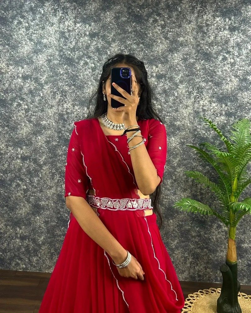 Pretty Fully Stiched Georgette Lehenhga Choli