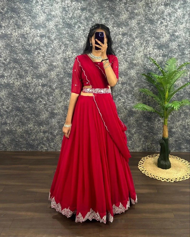 Pretty Fully Stiched Georgette Lehenhga Choli