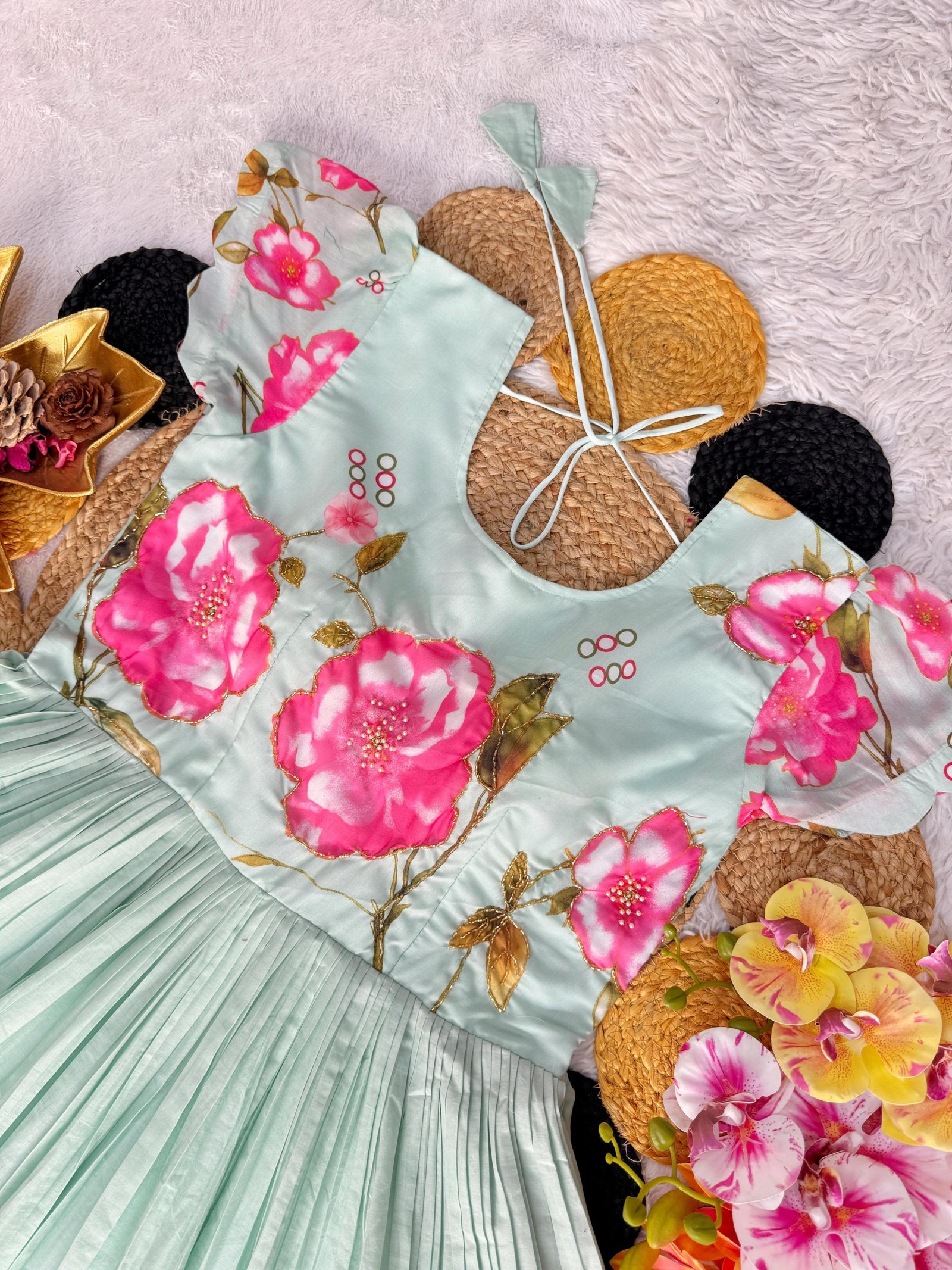 Beautiful Stylist Mul Mul Cotton Gown with Beautiful Maggam Work