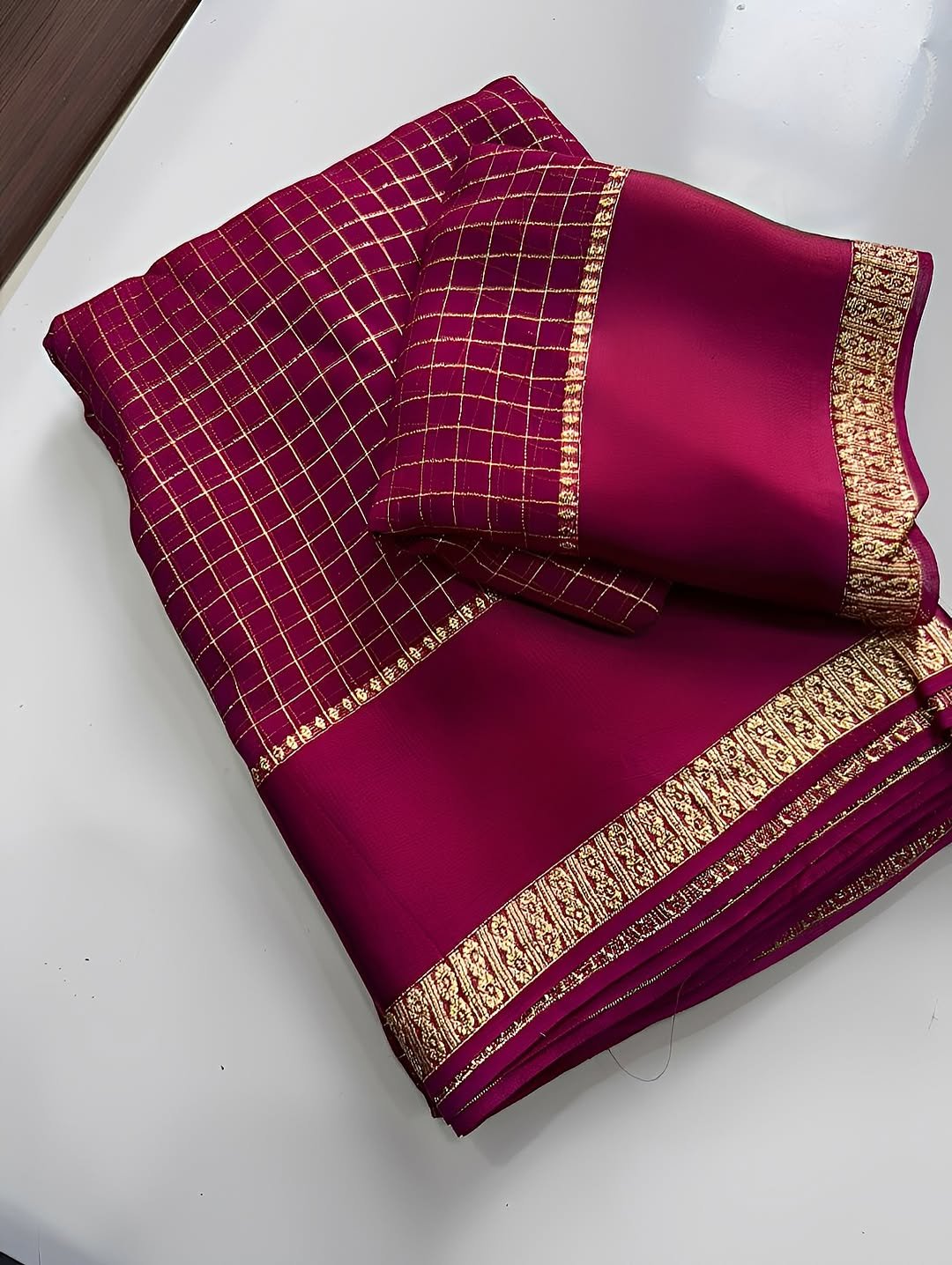 Premium Viscose Georgette Saree with blouse