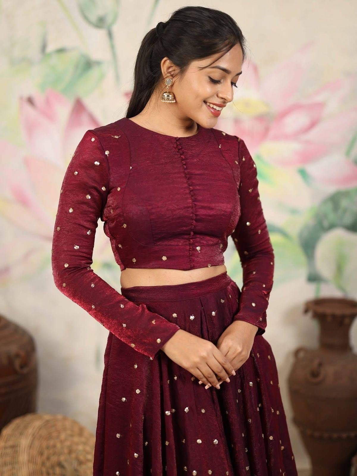 Glow wine Partywear Lehenga - Cute launch