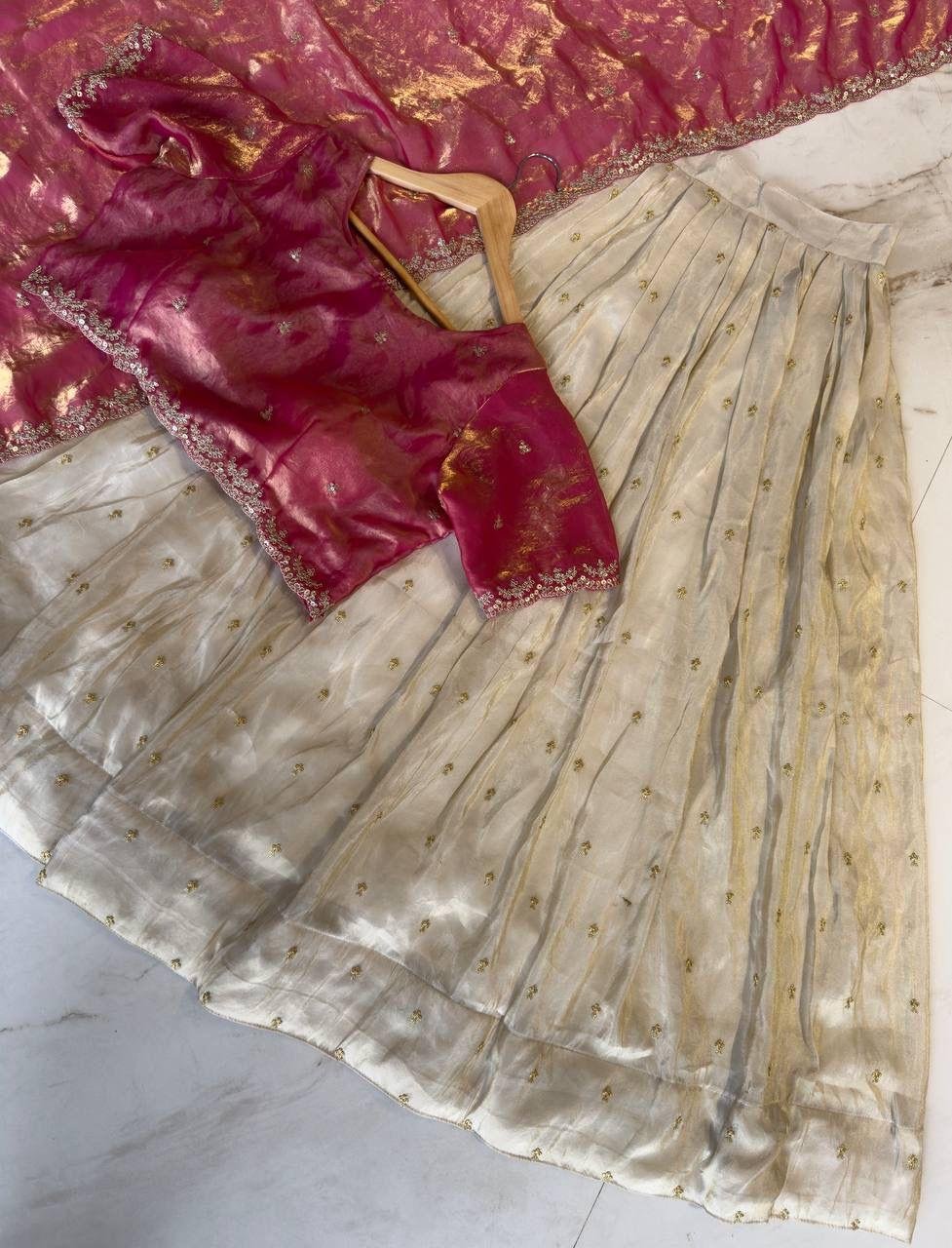 Attractive Tissue silk Lehenga choli - Pretty pairs