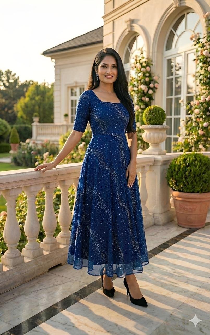 Partywear Shining Dress - Sparkling maxi look✨