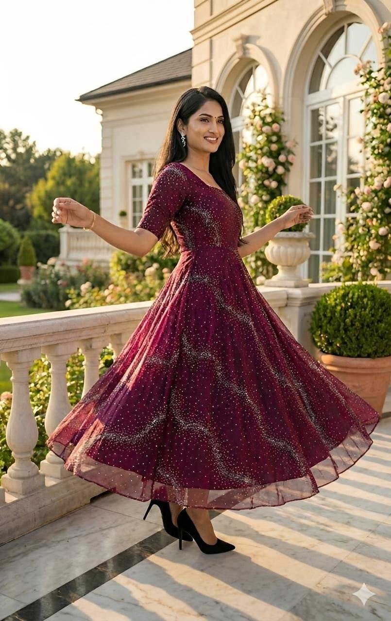 Partywear Shining Dress - Sparkling maxi look✨