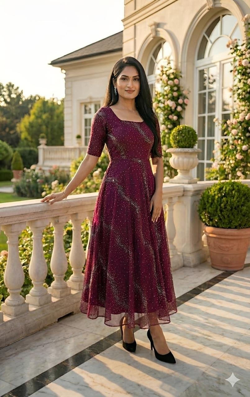 Partywear Shining Dress - Sparkling maxi look✨