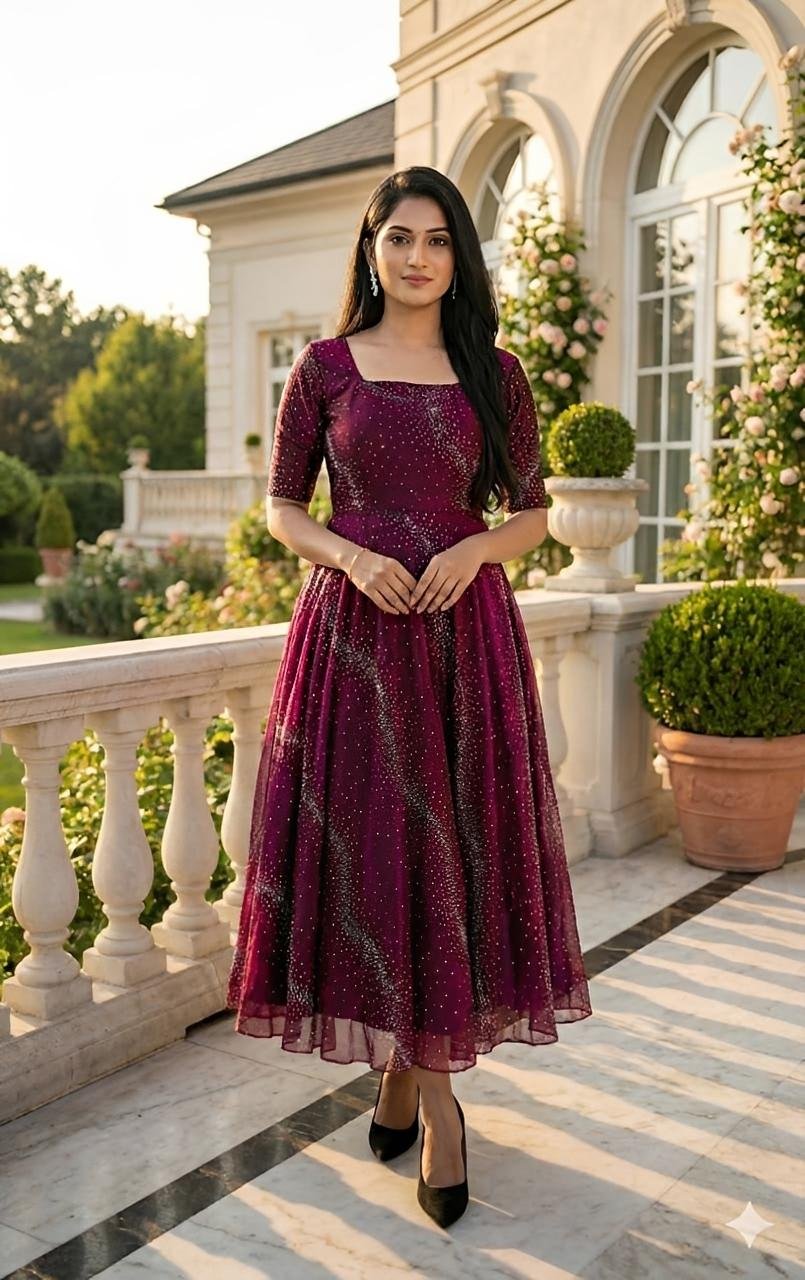 Partywear Shining Dress - Sparkling maxi look✨