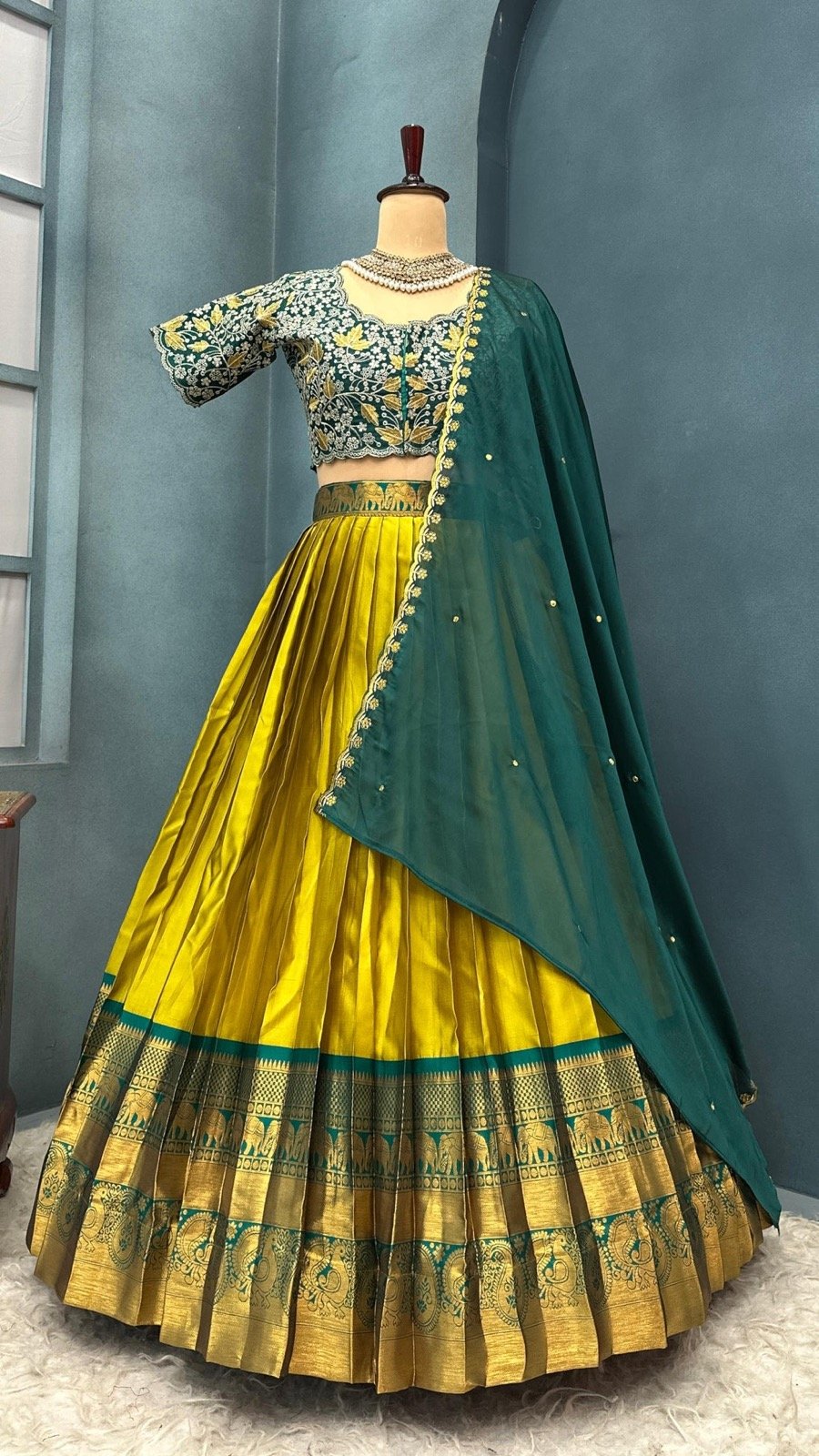 Bestseller Designer Yellow Halfsaree stitched set - Huge Offer
