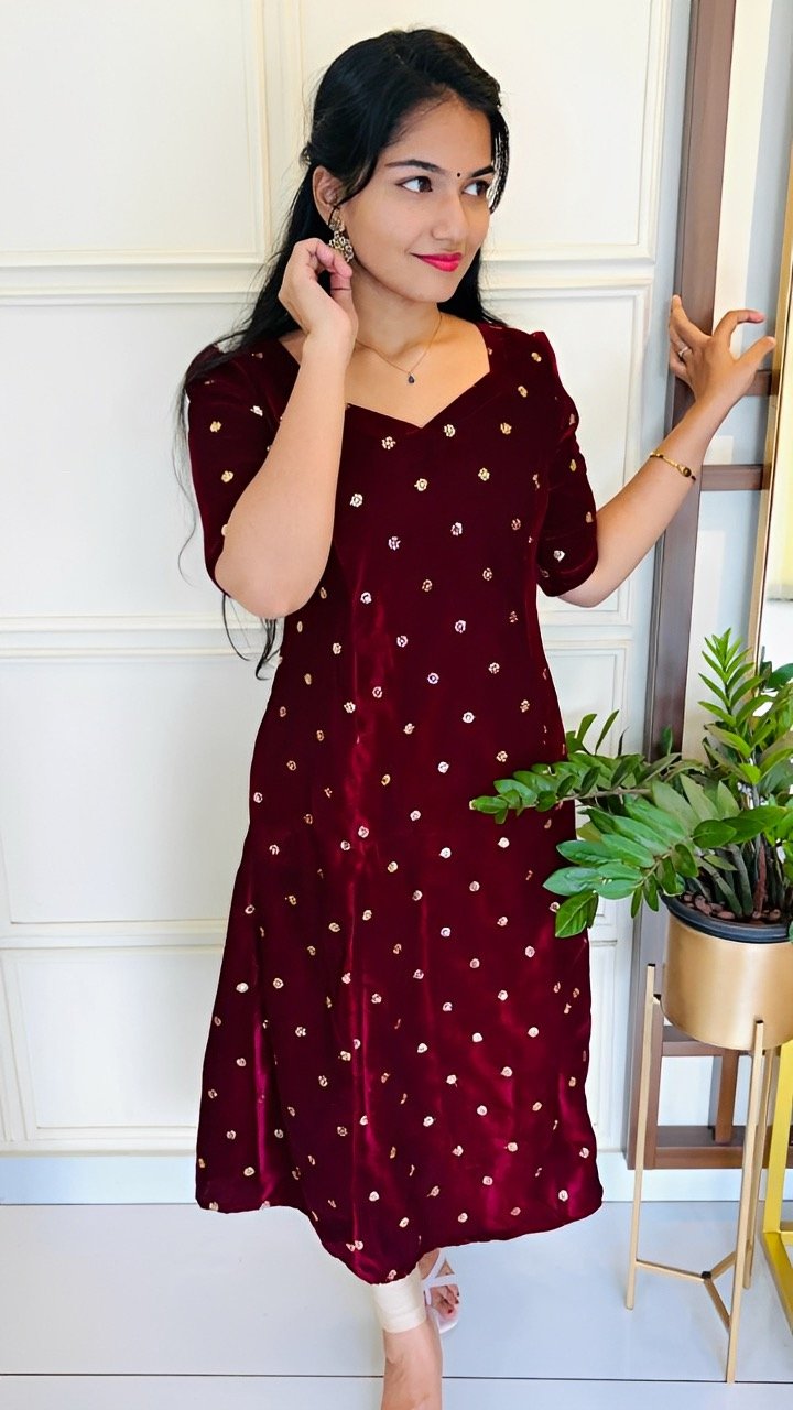 Velvet Top - Velvet Designer Kurti