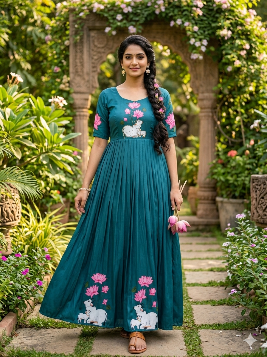 Western Ethnic Maxi -- Beads work designer gown