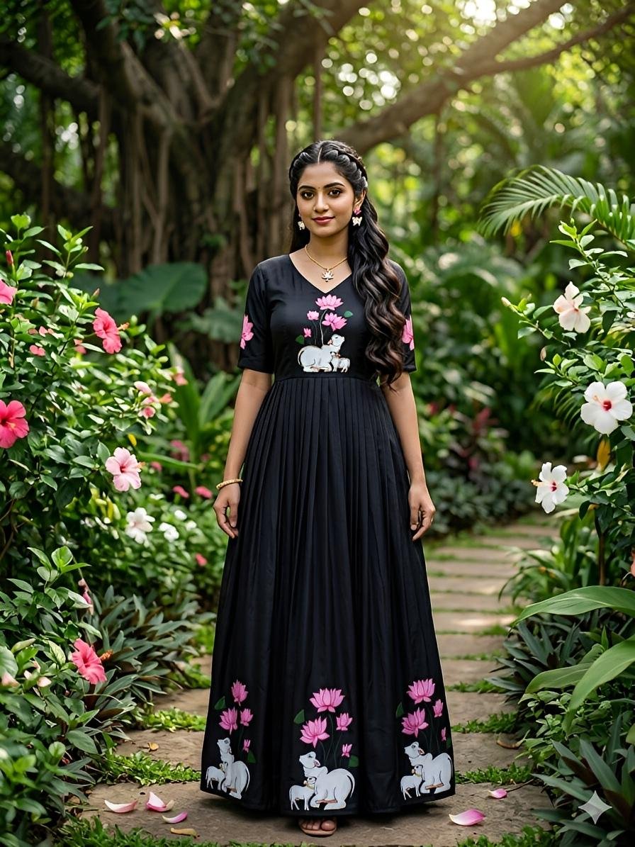 Western Ethnic Maxi -- Beads work designer gown