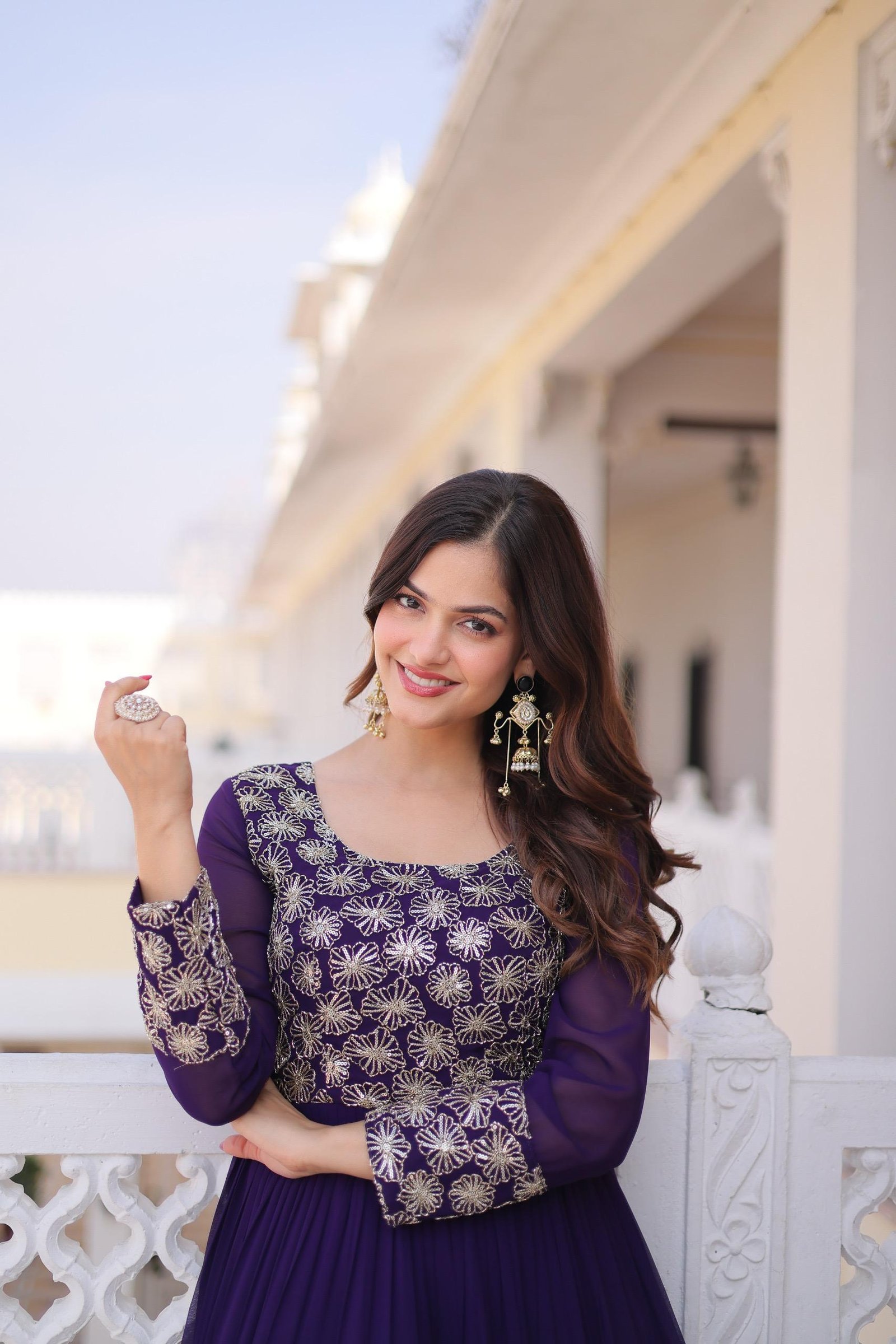 NIRVI - Designer Long embroidered Gown