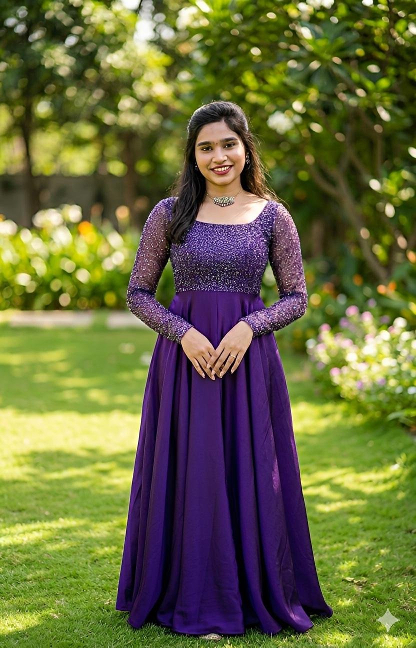 Minmini - Sparkling Georgette Gown