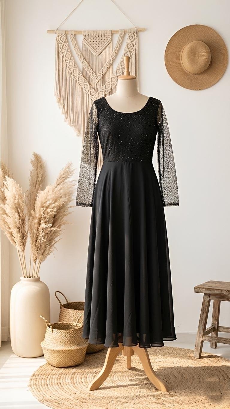 Minmini - Sparkling Georgette Gown