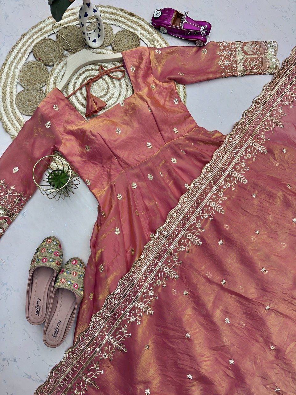 SAATHIYA - Premium Fendy silk Gown pant Dupatta set❤️