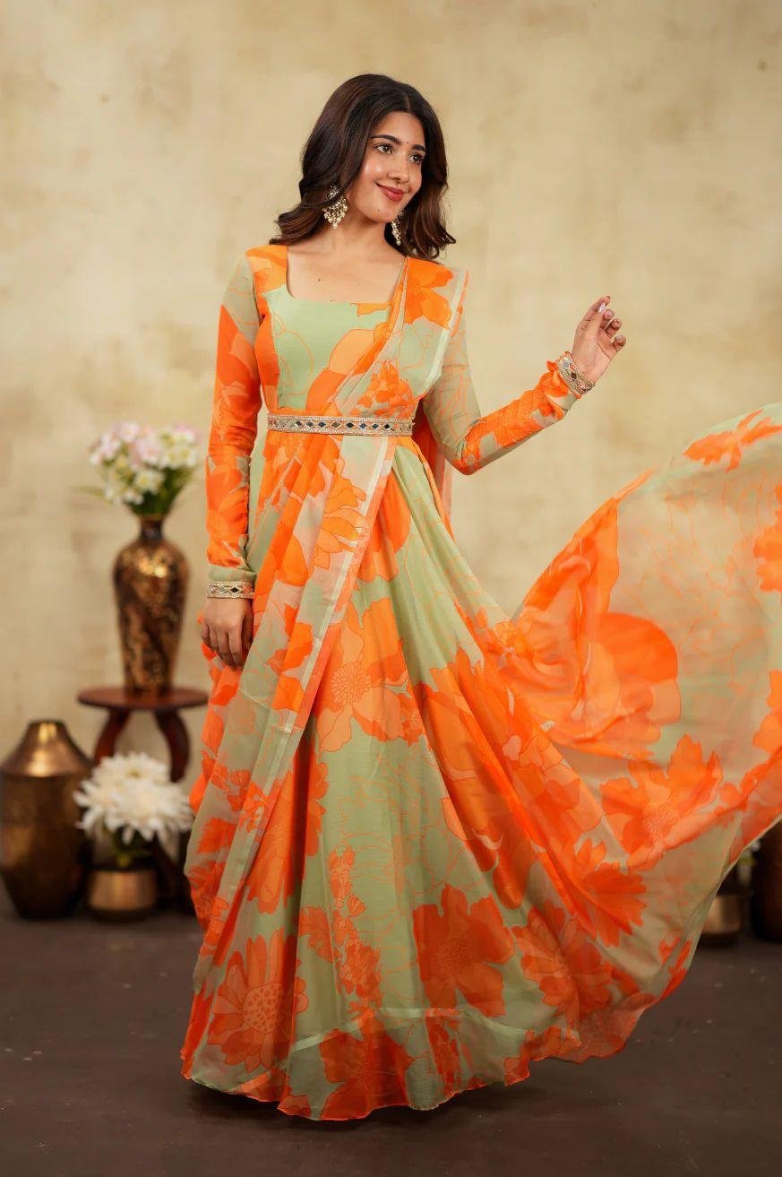 Indowestern Pre-draped Anarkali