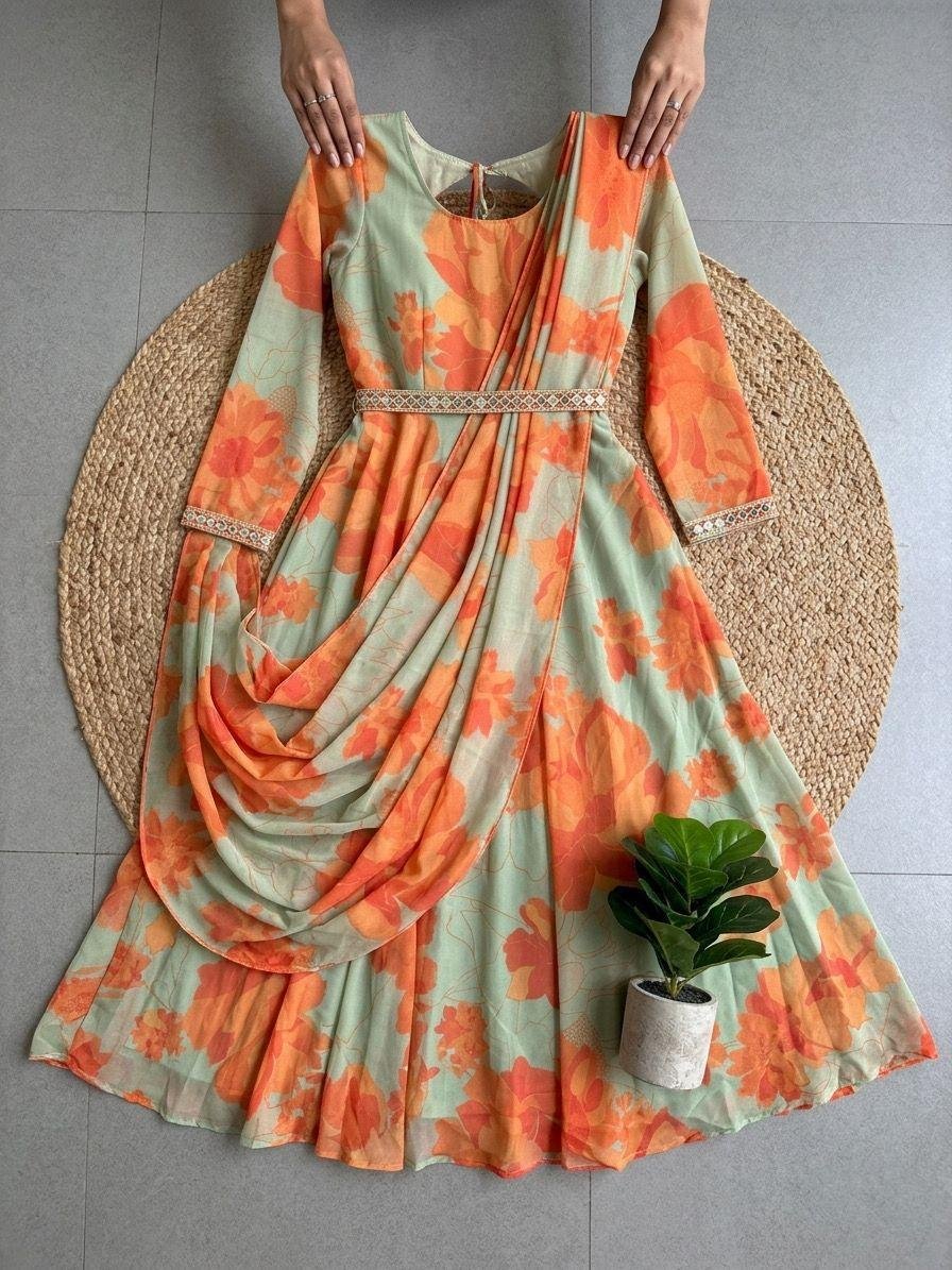 Indowestern Pre-draped Anarkali