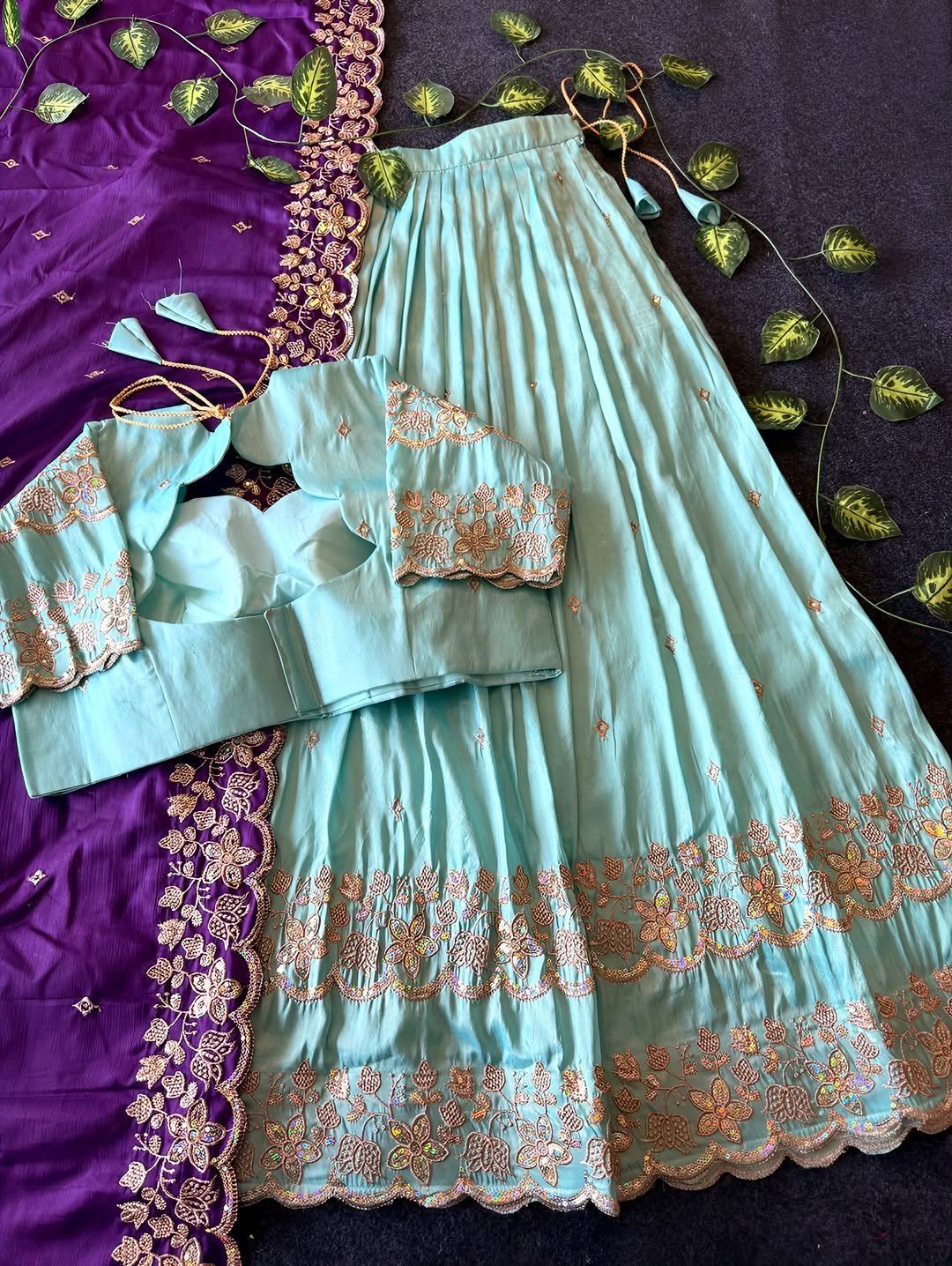 Graceful Blooming embroidered fully Stiched Lehenga Collection