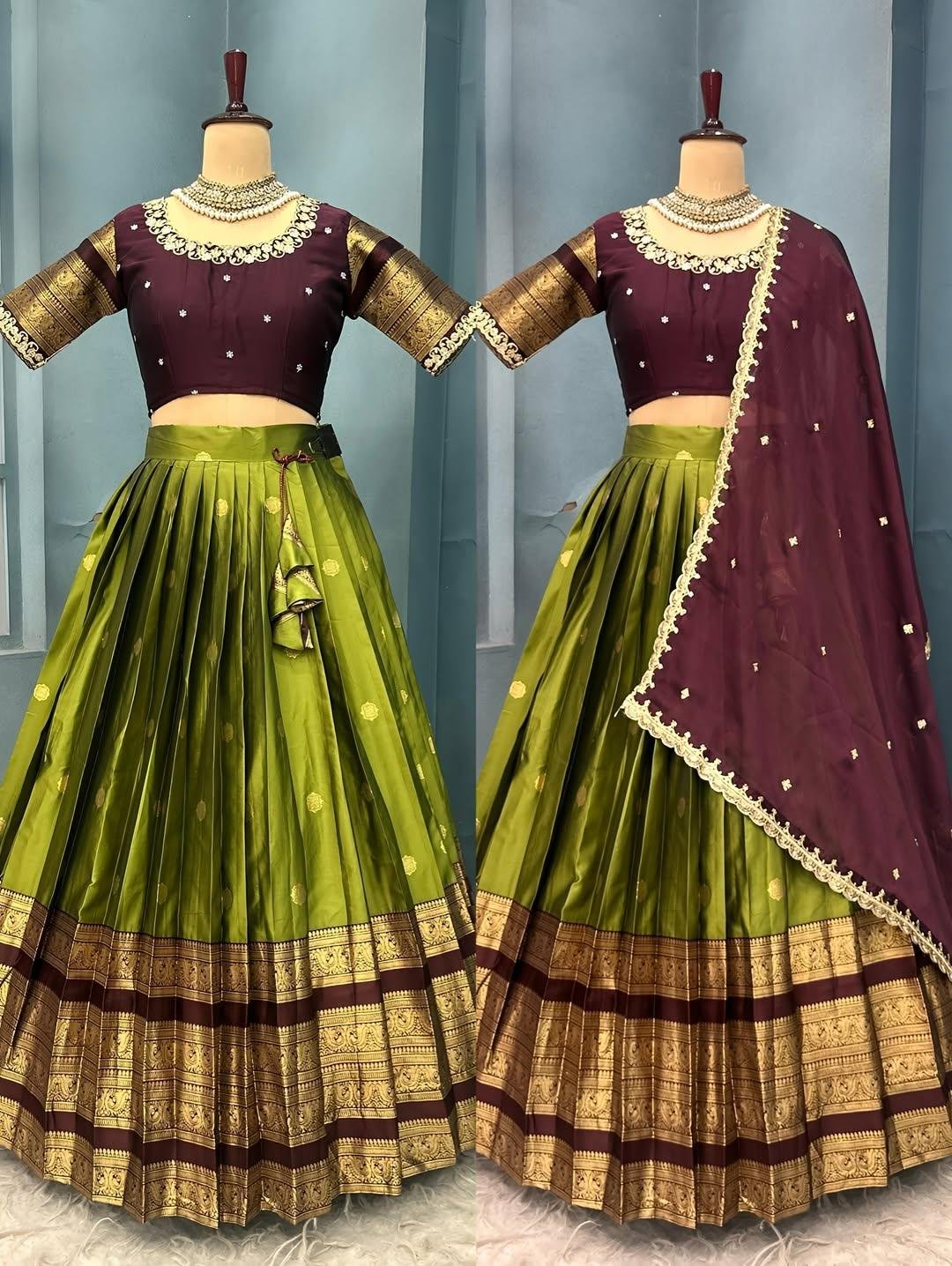 Ready To Wear Premium Quality Pure Kanjivaram Silk Lehenga Choli