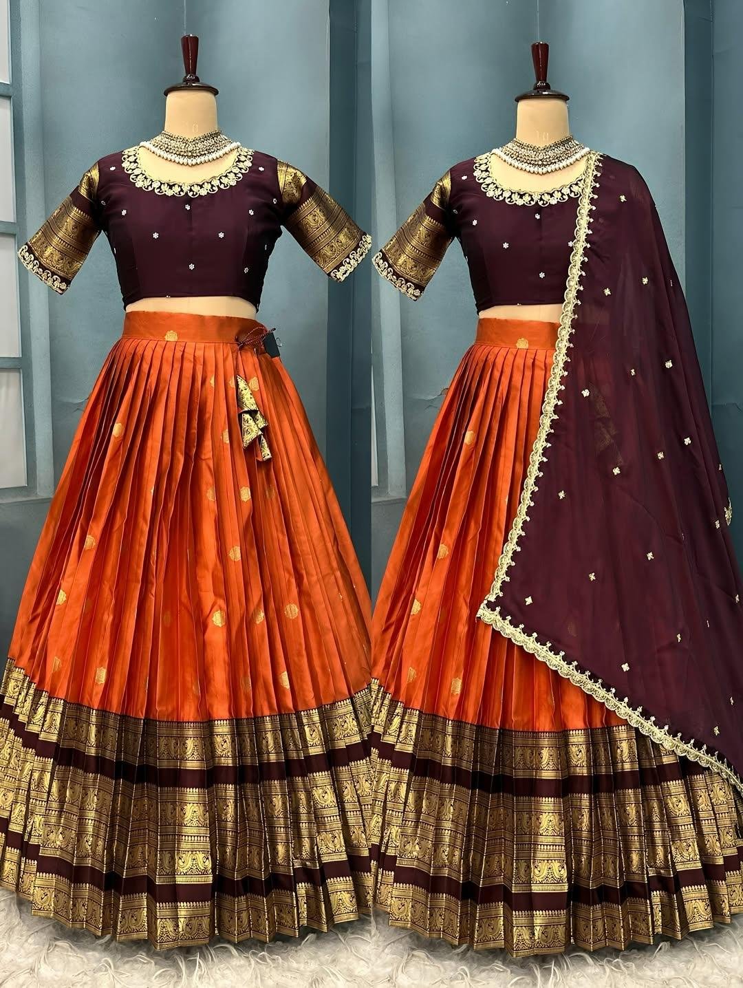 Ready To Wear Premium Quality Pure Kanjivaram Silk Lehenga Choli