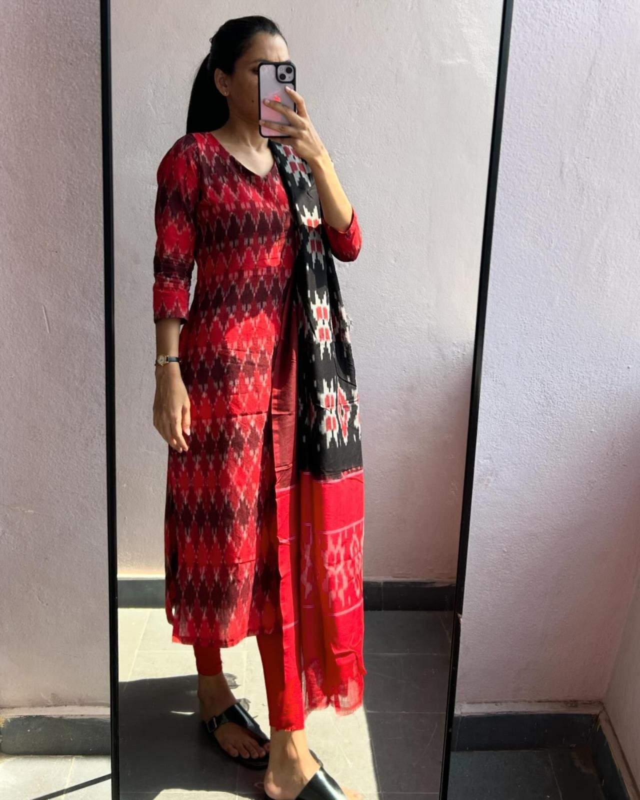 Ikkath Cotton Kurti with Dupatta