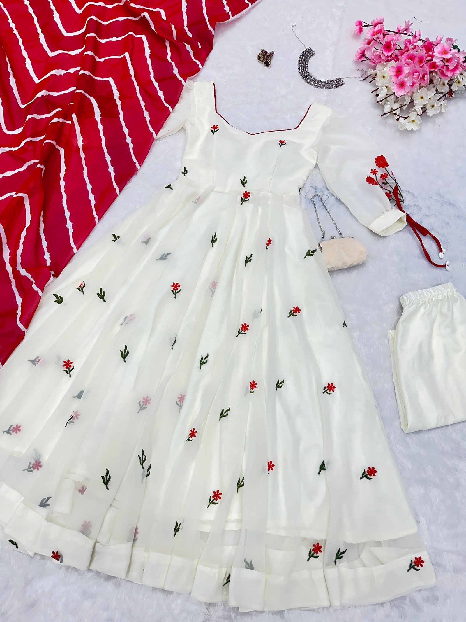 White fairytale Anarkali