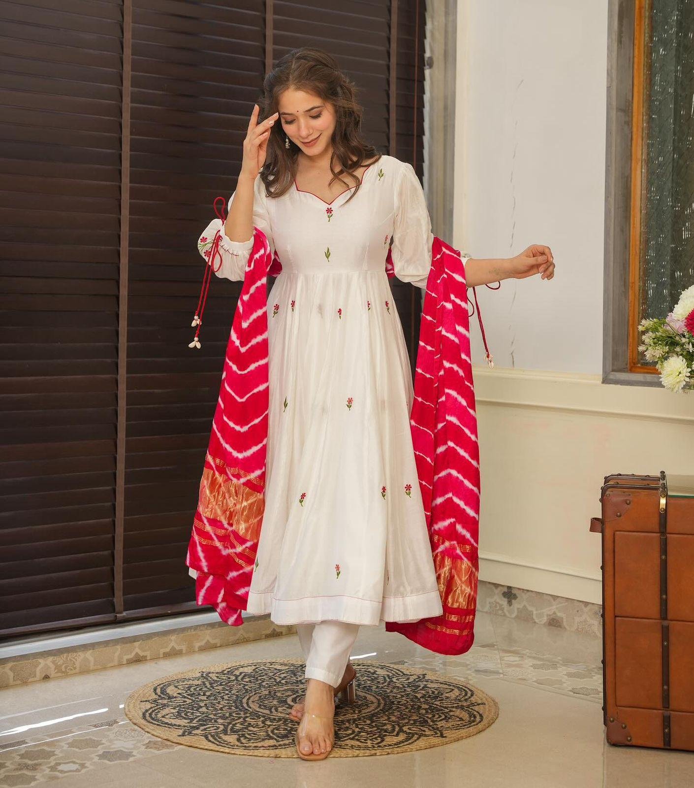 White fairytale Anarkali