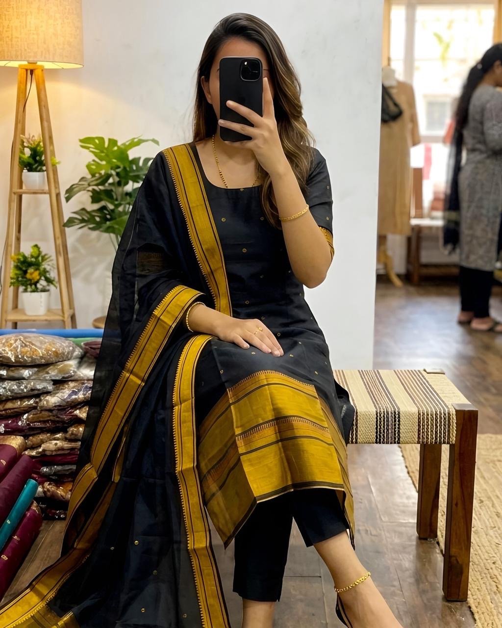 Kanchi silk Kurti with Dupatta sets