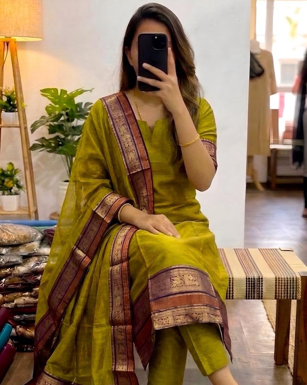 Kanchi silk Kurti with Dupatta sets