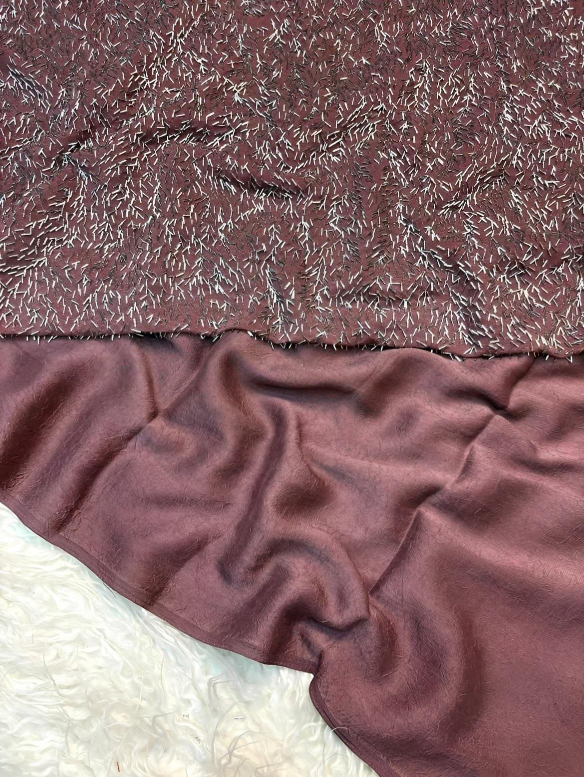 Stunning Party Wear Rangoli Crush Silk Fancy Saree With Heavy Beads Work Blouse