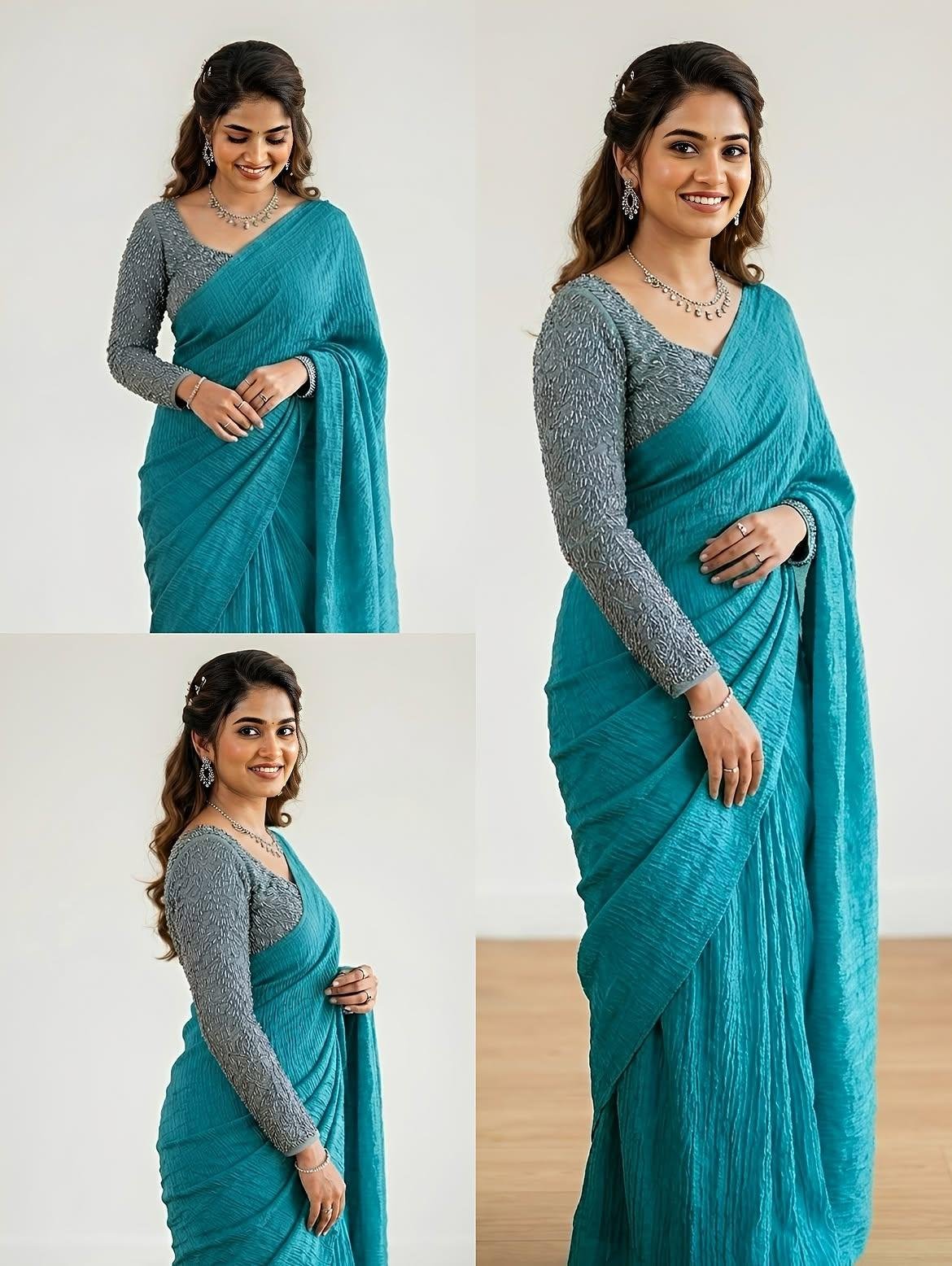Stunning Party Wear Rangoli Crush Silk Fancy Saree With Heavy Beads Work Blouse