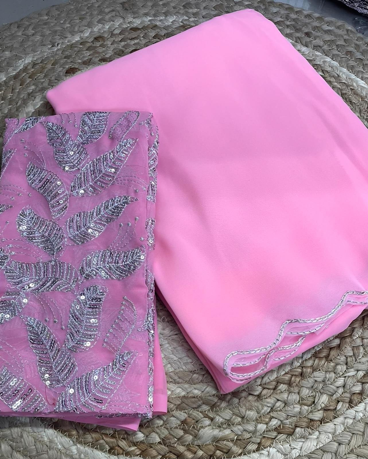 Offer Alert - Georgette Saree with Blouse piece