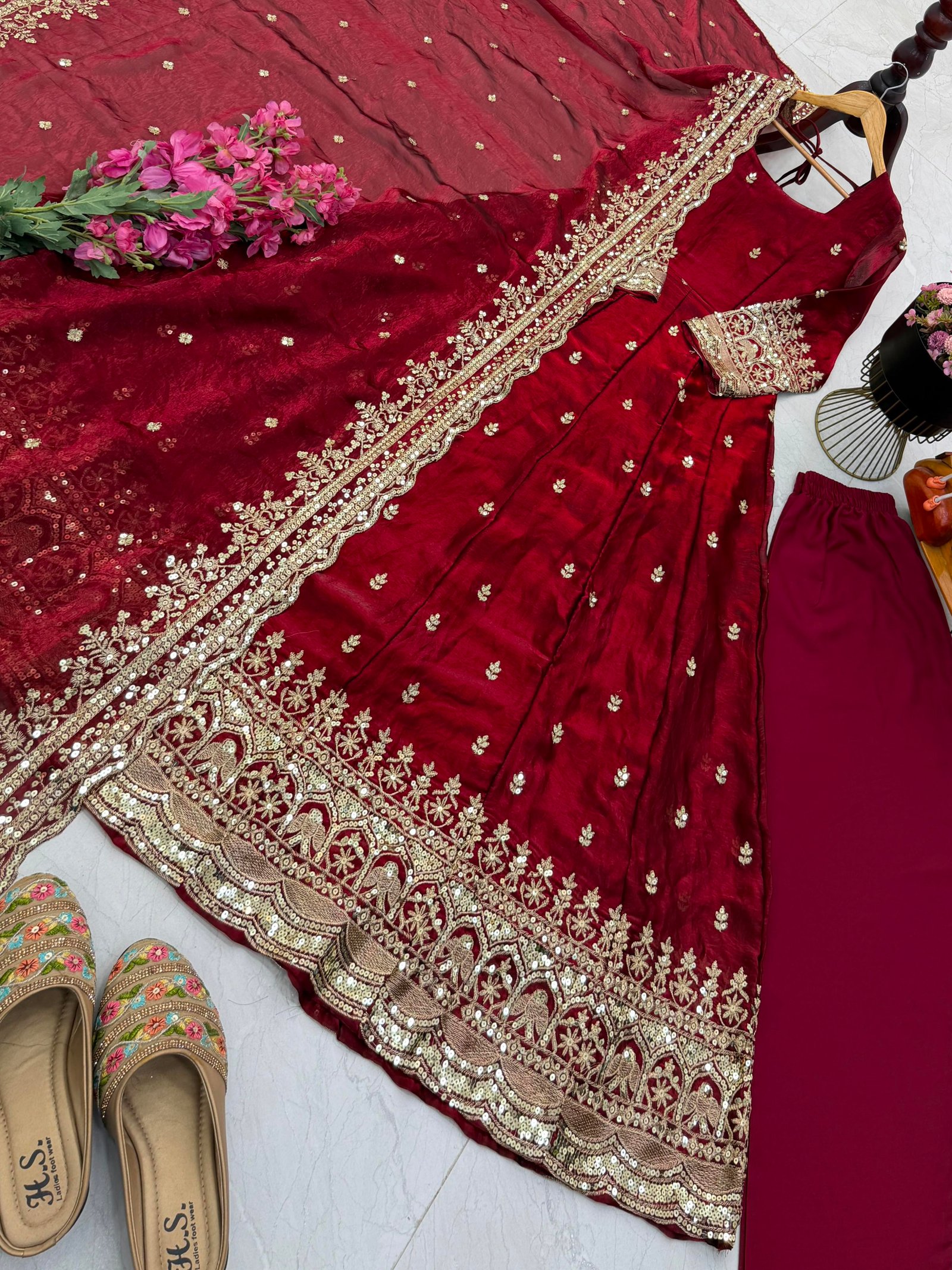 RAAHA -  New Designer Party Gown Pant & Dupatta Set