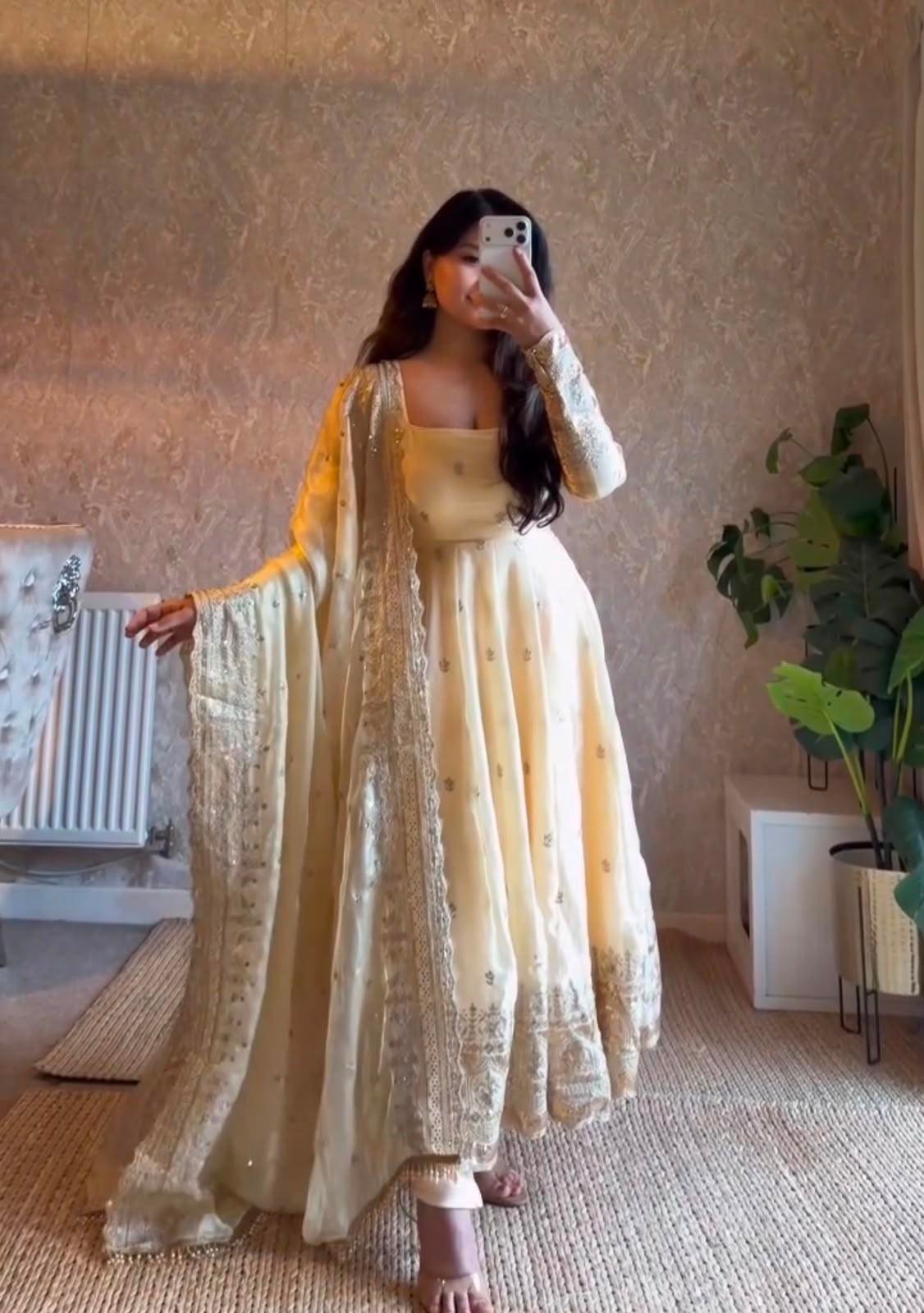 RAAHA -  New Designer Party Gown Pant & Dupatta Set