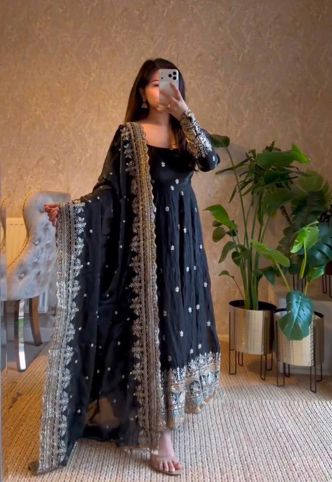 RAAHA -  New Designer Party Gown Pant & Dupatta Set