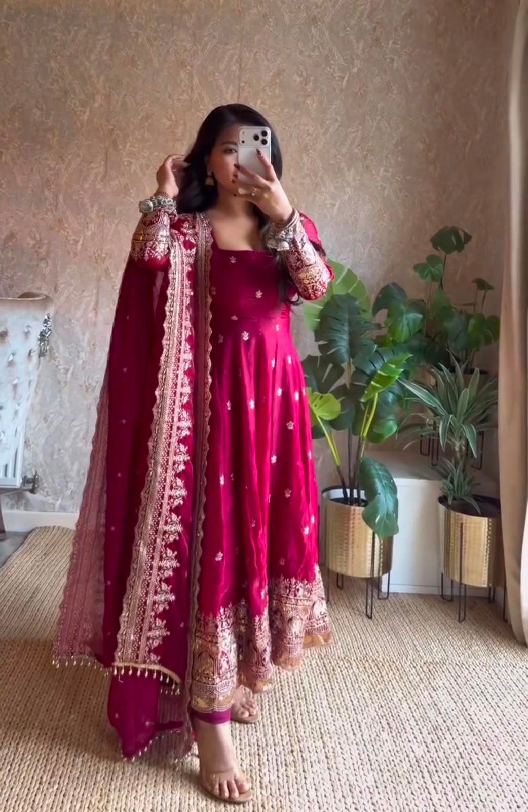 RAAHA -  New Designer Party Gown Pant & Dupatta Set