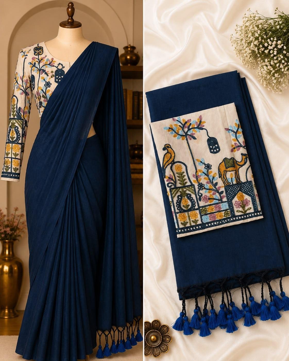 Premium Handloom Khadi Cotton Saree Collection