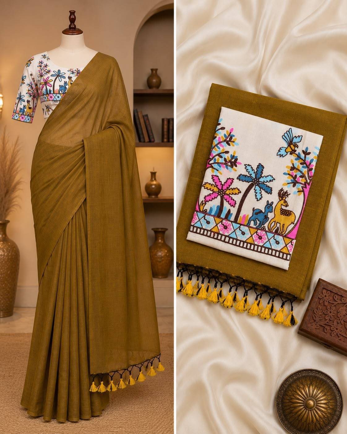 Premium Handloom Khadi Cotton Saree Collection