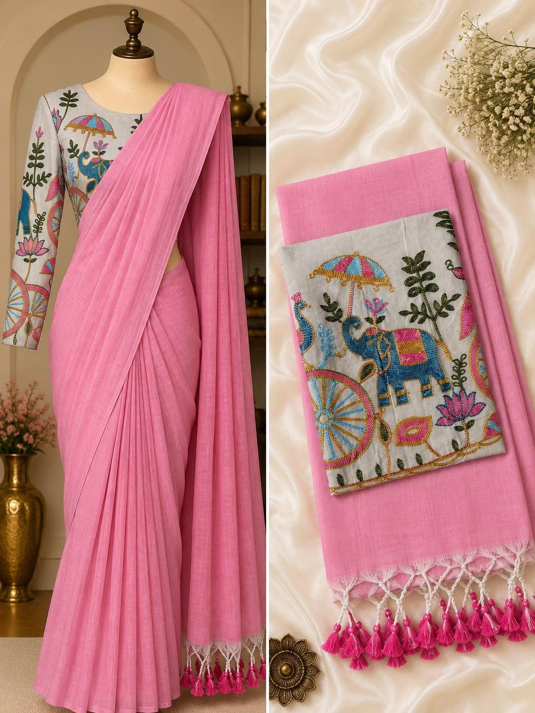 Premium Handloom Khadi Cotton Saree Collection