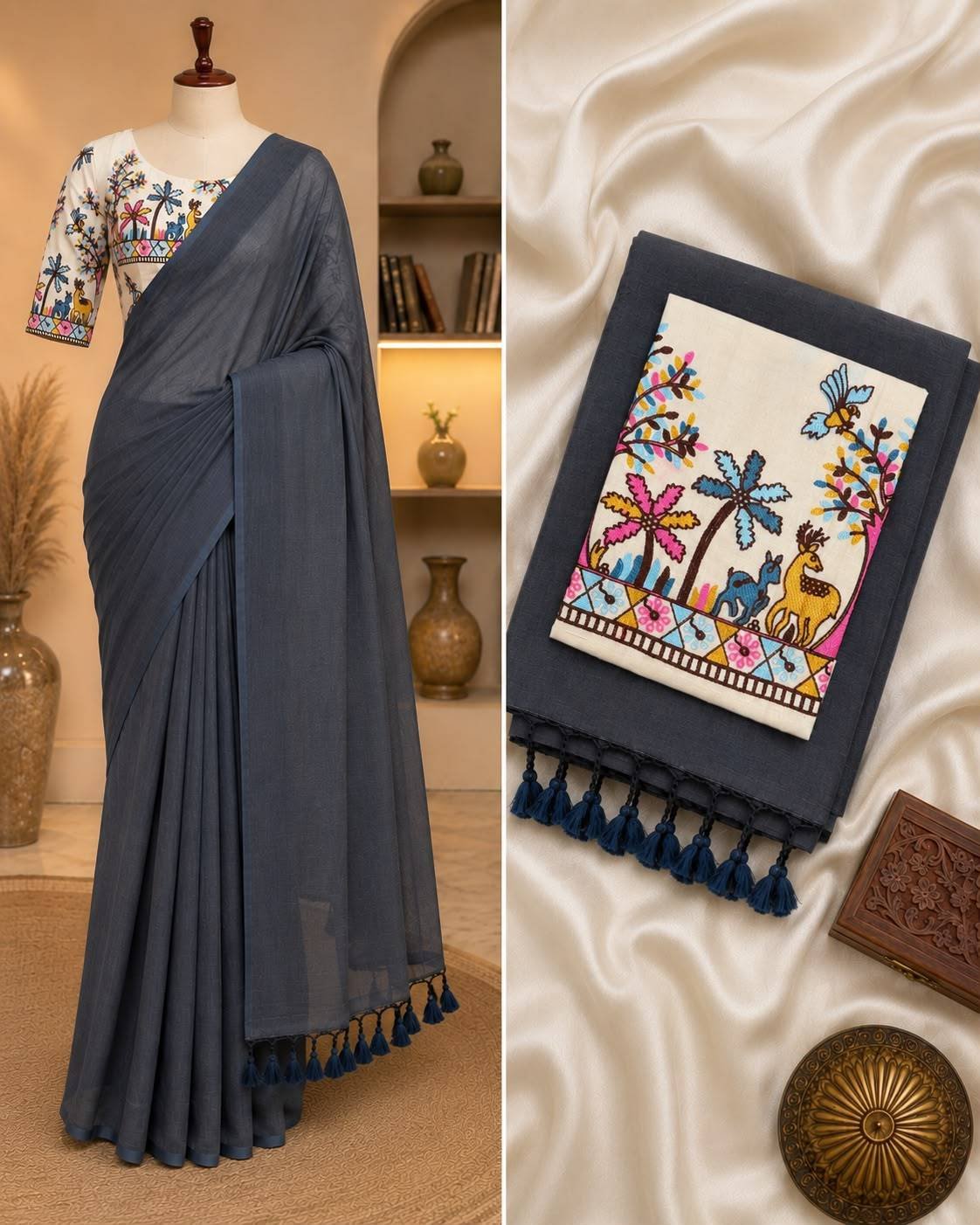 Premium Handloom Khadi Cotton Saree Collection