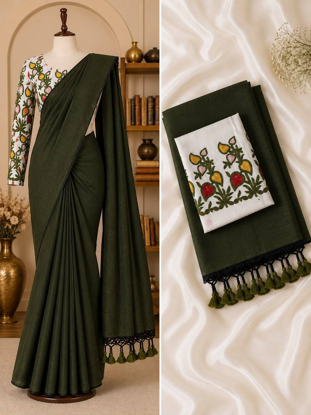 Premium Handloom Khadi Cotton Saree Collection
