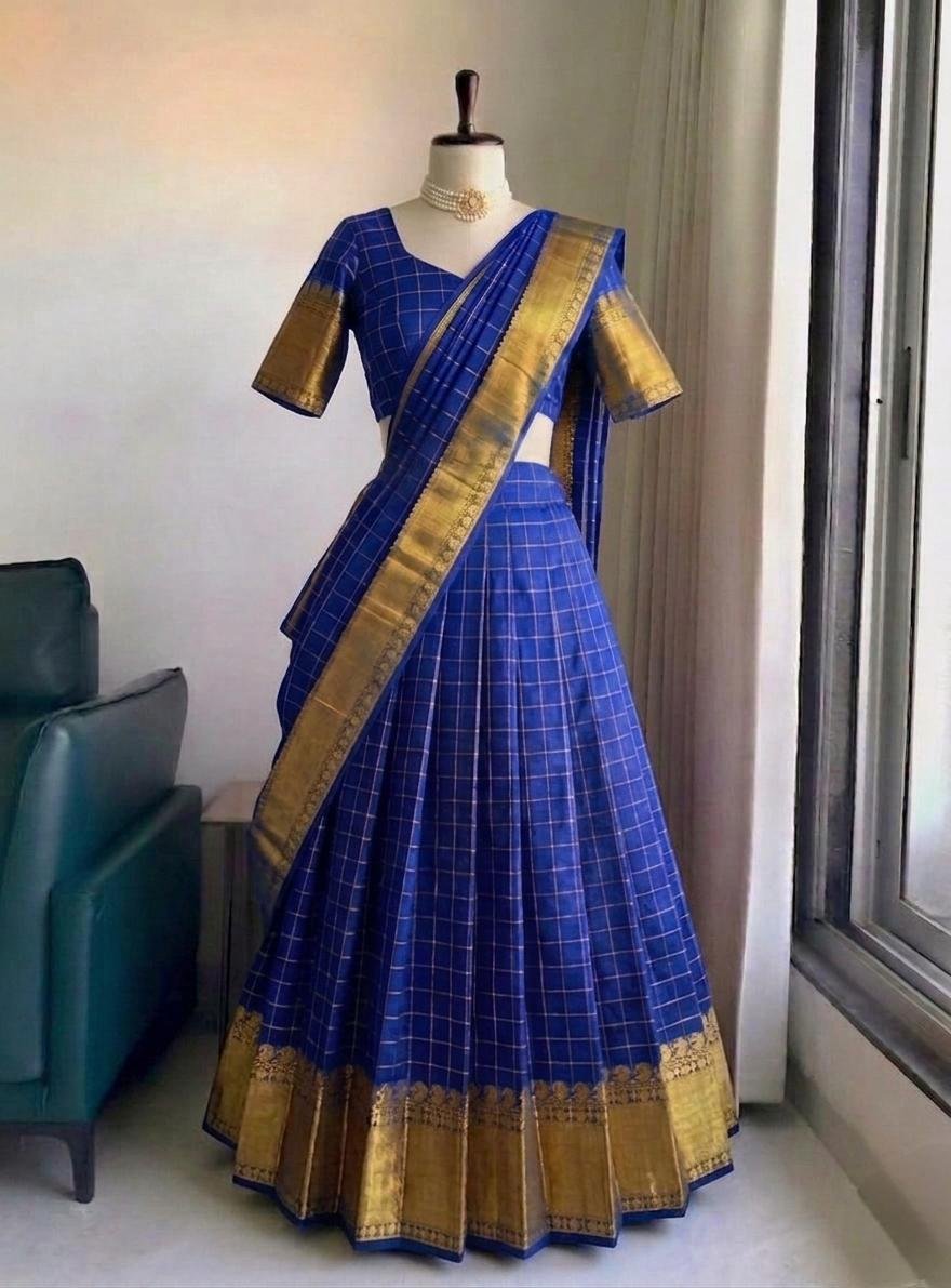 KANIKA - Readymade Checks Halfsaree